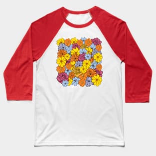 Flower Collage Baseball T-Shirt